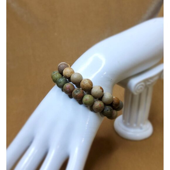 Vintage Jewelry - vintage pr polished stone multicolor tribal style stretch bracelets